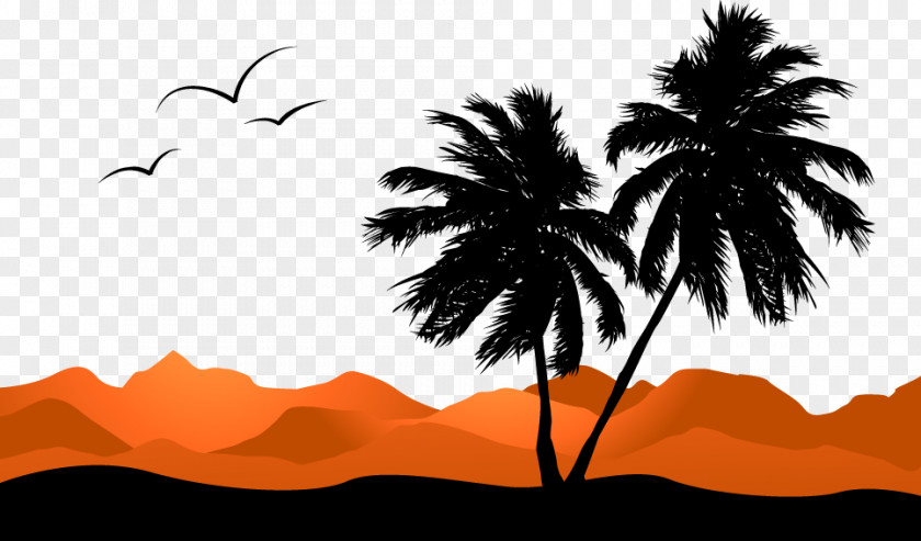 Cartoon Flat Silhouette Mountain Tree Puerto Rico Fajita Guacamole Coconut PNG