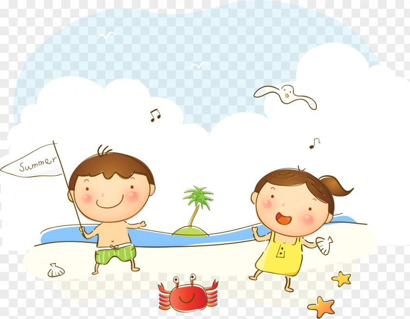 Sea Illustration Design Child Beach PNG