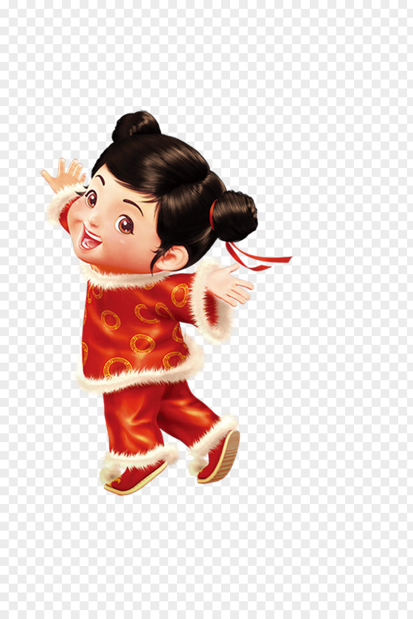 Chinese New Year Cartoon Mascot Free Matting Material Download Icon PNG