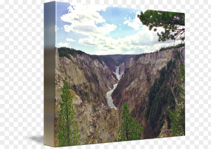 Park Upper Yellowstone Falls Waterfall National Nature Reserve Cliff PNG