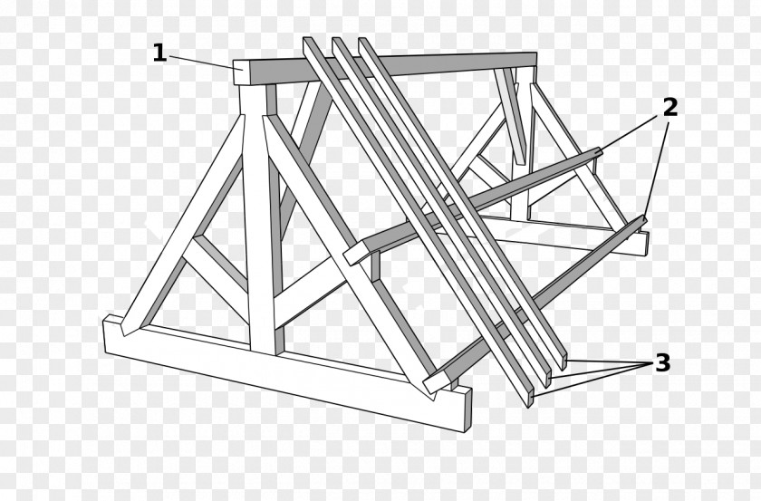 Roof Timber Truss Rafter Construction PNG
