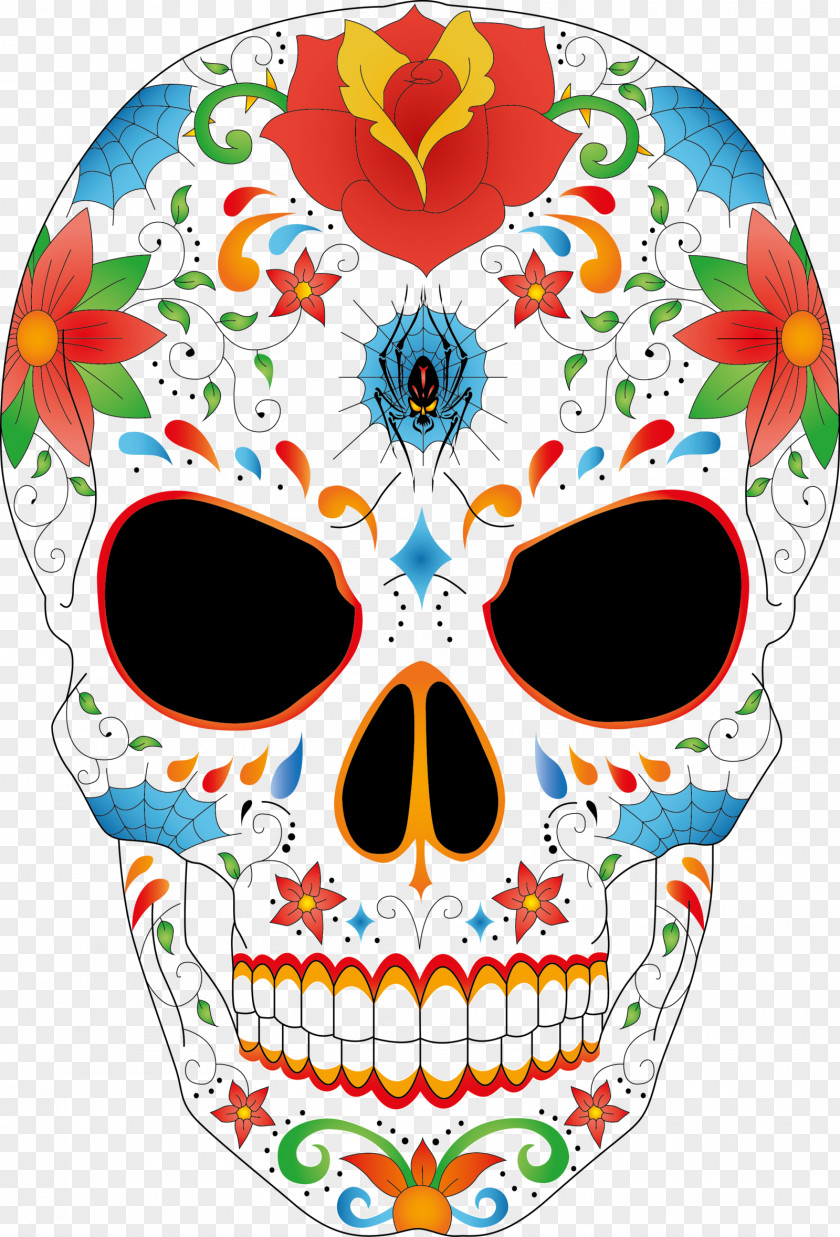 Skull Calavera Mexican Cuisine Clip Art PNG