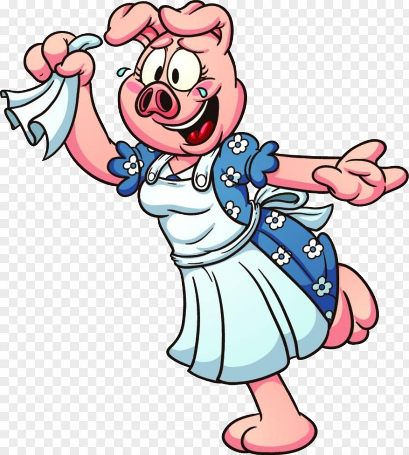Wave Goodbye Cartoon Domestic Pig Clip Art PNG
