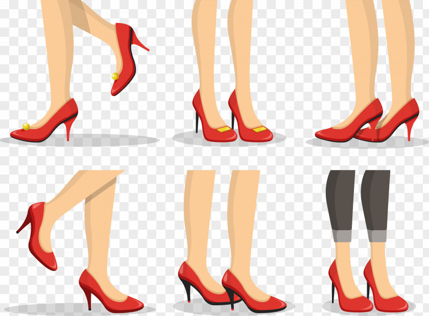 Red High-heeled Shoes Footwear Shoe PNG