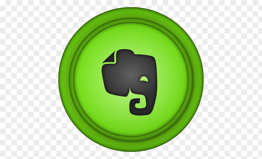 Evernote Symbol Yellow Green Smile PNG