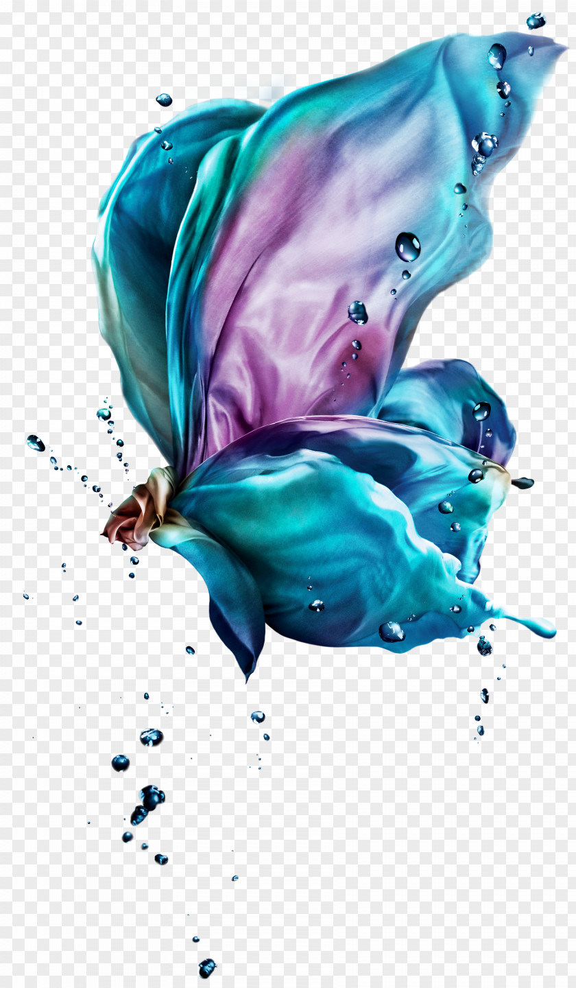 Free Water Butterfly Pull Creative Effects Android Fundal PNG