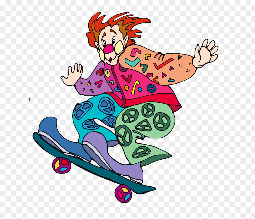 Xa Clown Skateboard Clip Art PNG