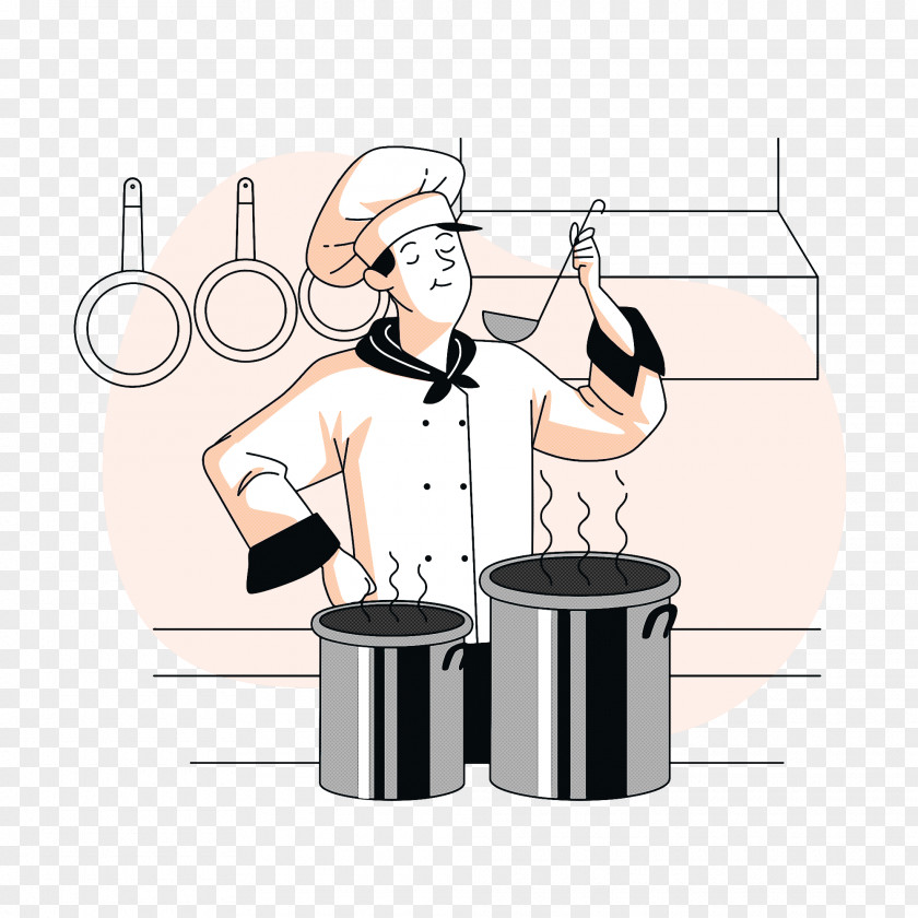 Cartoon Human Cook Behavior Text PNG
