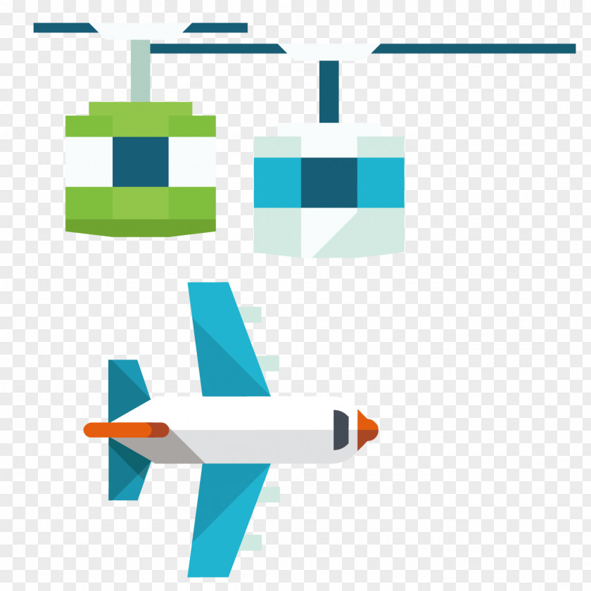 Hand-painted Flat Planes And Helicopters Helicopter Airplane Aircraft Gratis PNG