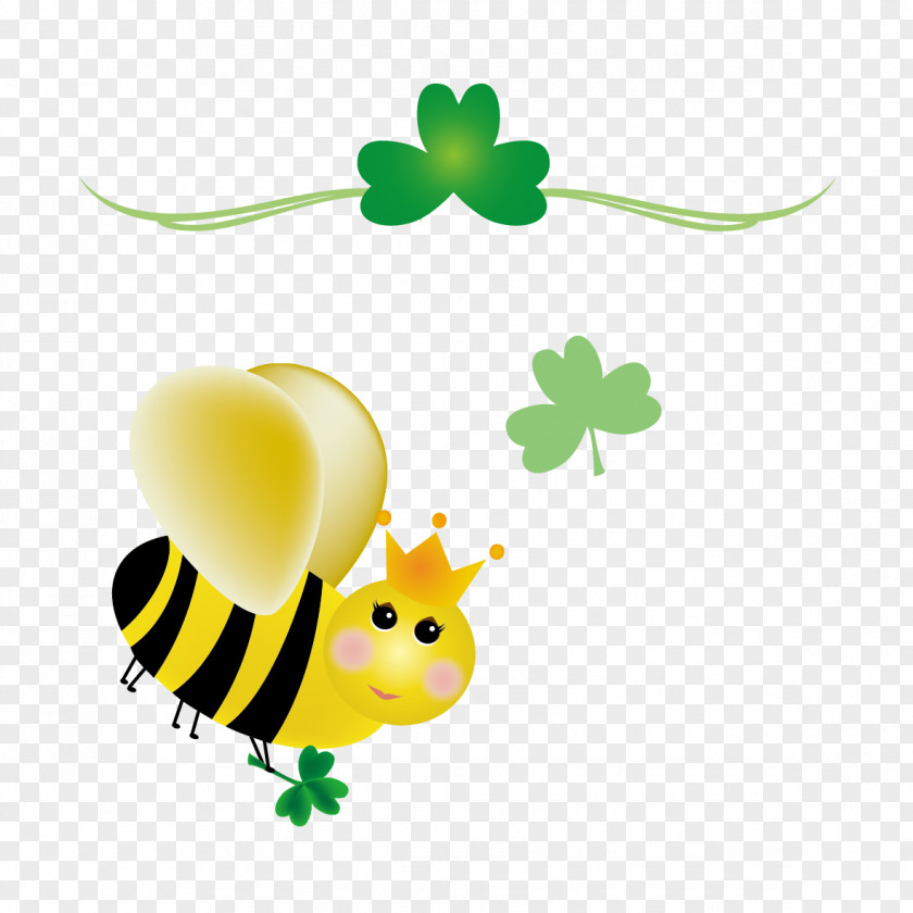 Bee And Clover Ireland Saint Patricks Day Shamrock PNG