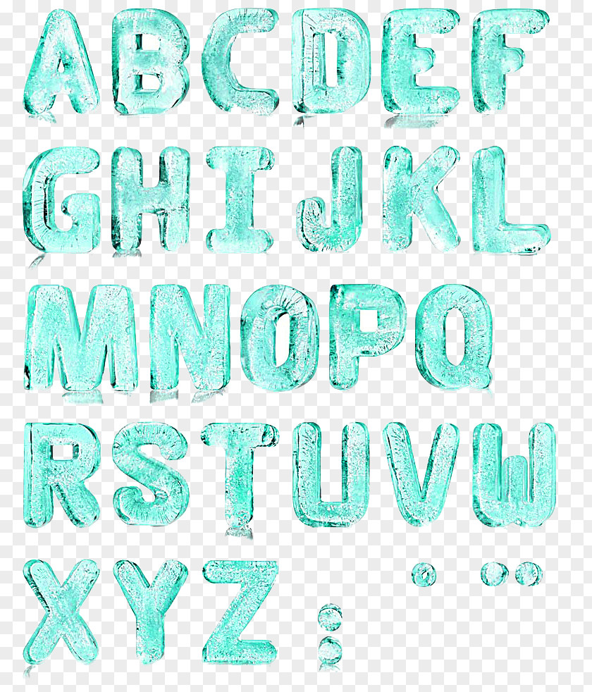 Free Ice Blue Water Alphabet Buckle Material PNG