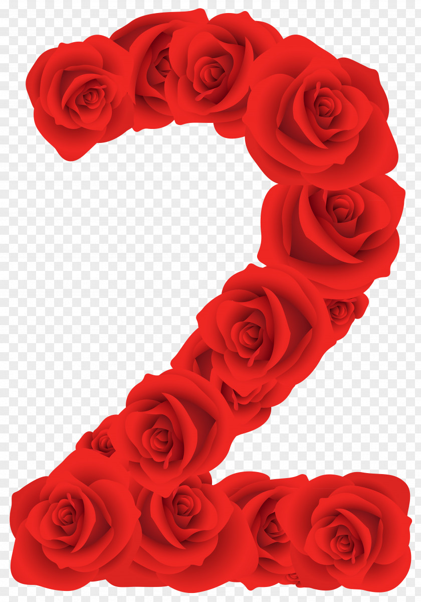 Red Roses Number Two Clipart Image Interlacing PNG