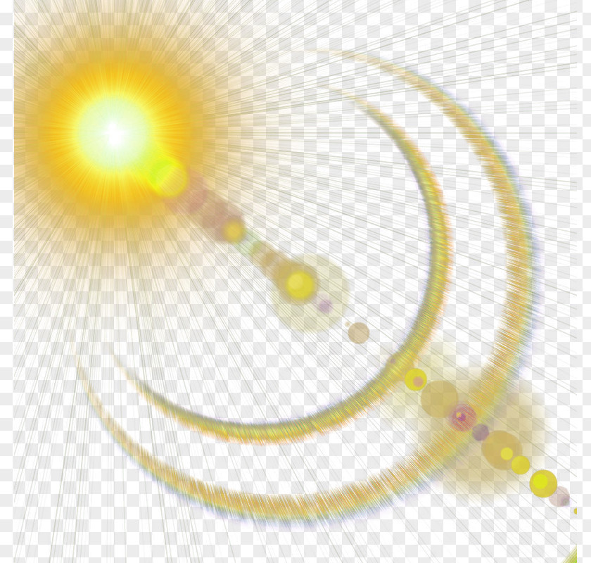 Yellow Atmospheric Radiation Halo Effect Element Light PNG