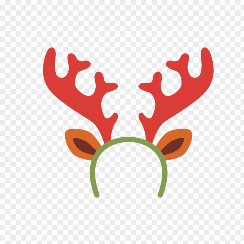 Cartoon Reindeer Headband Rudolph Moose Antler PNG