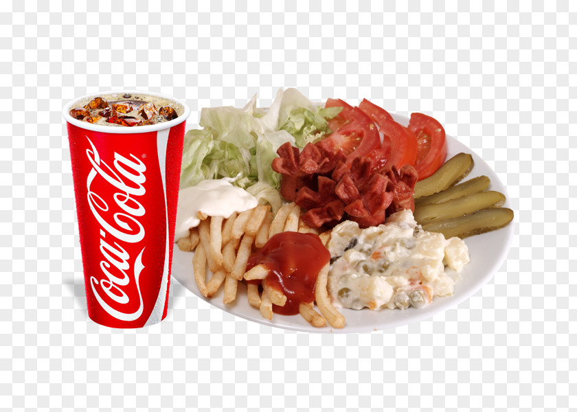 Coca Cola Vegetarian Cuisine Fizzy Drinks Coca-Cola Full Breakfast Fast Food PNG