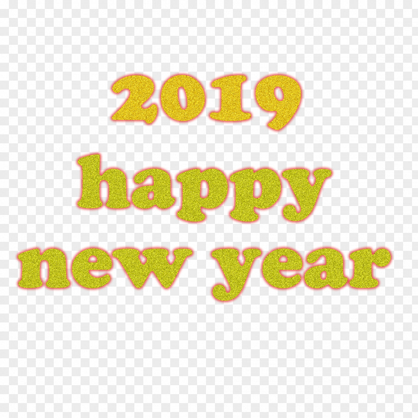 Gold Happy New Year 2019. PNG