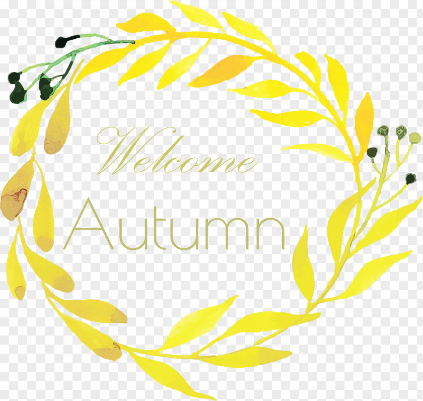 Leaf Watercolor Painting Plant Stem Flower Autumn Color PNG