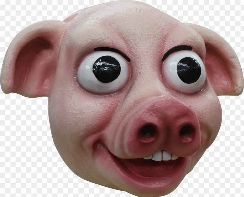 Pig Latex Mask Halloween Costume PNG
