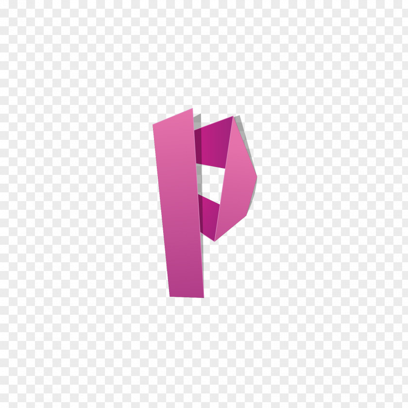 Red Origami Letter P PNG