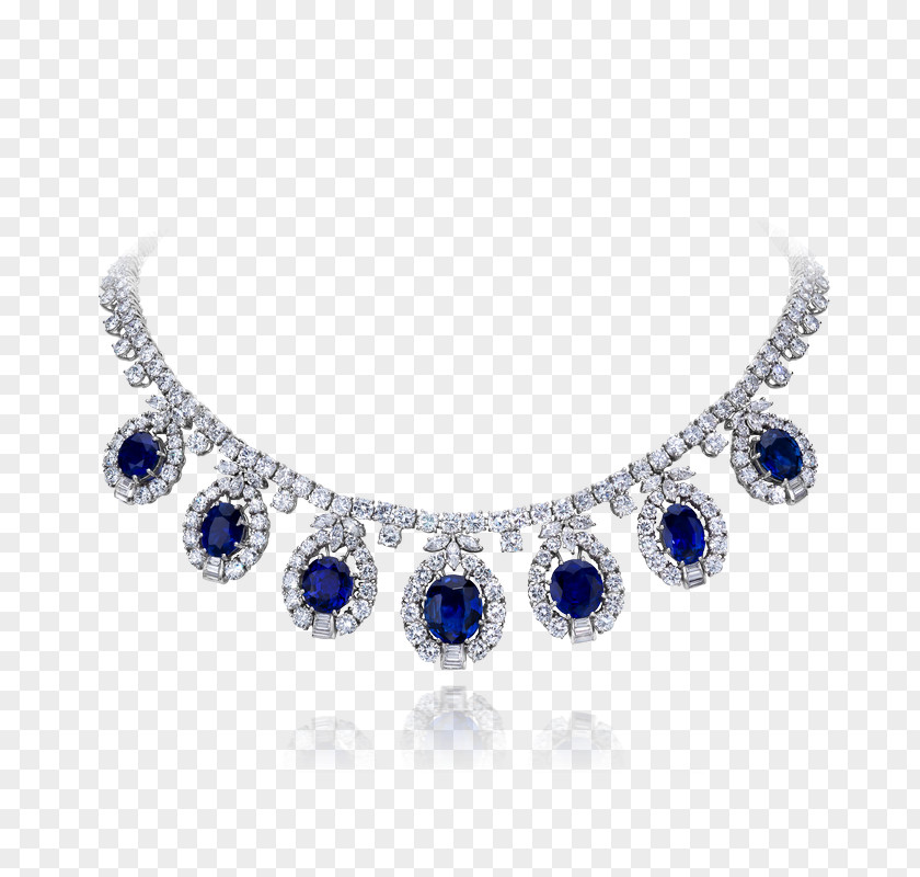 Sapphire Necklace Silver Body Jewellery PNG