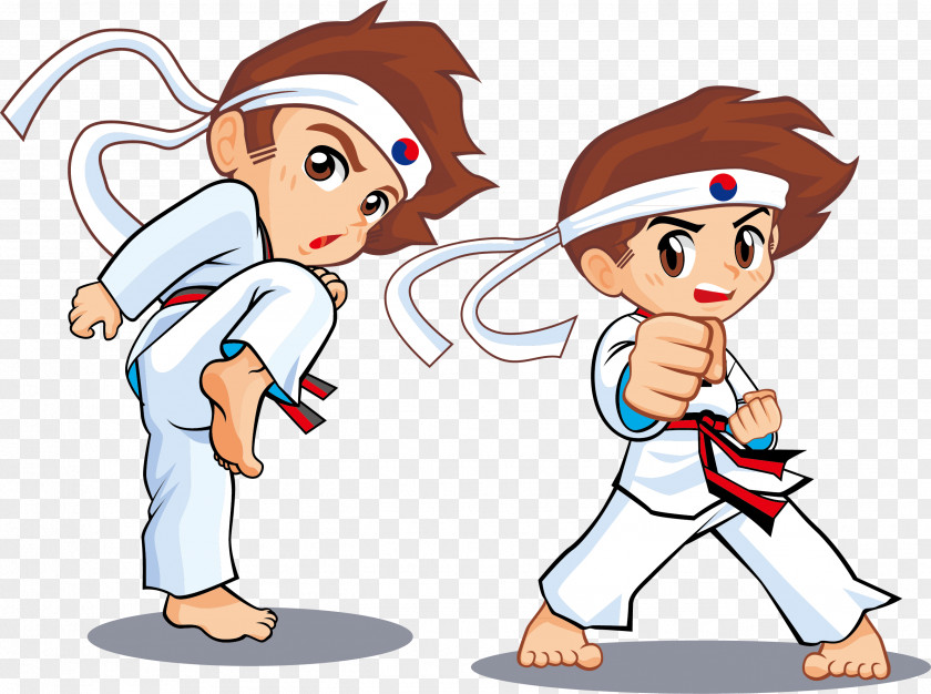 Taekwondo Children Promotional Poster Animation Cartoon Martial Arts PNG