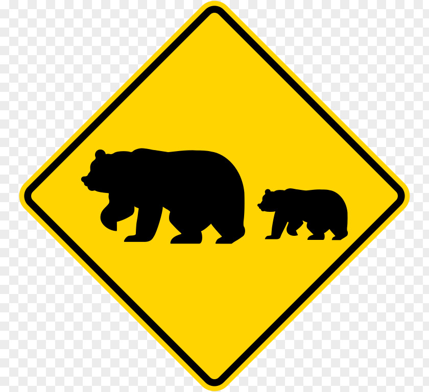 Bear Beware Of Bears! Traffic Sign Warning PNG