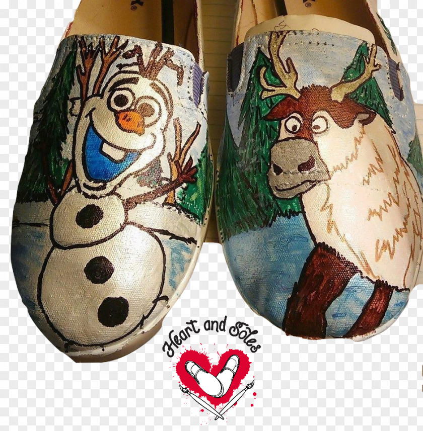 Hand Painted Slip-on Shoe Footwear Painting Canvas PNG