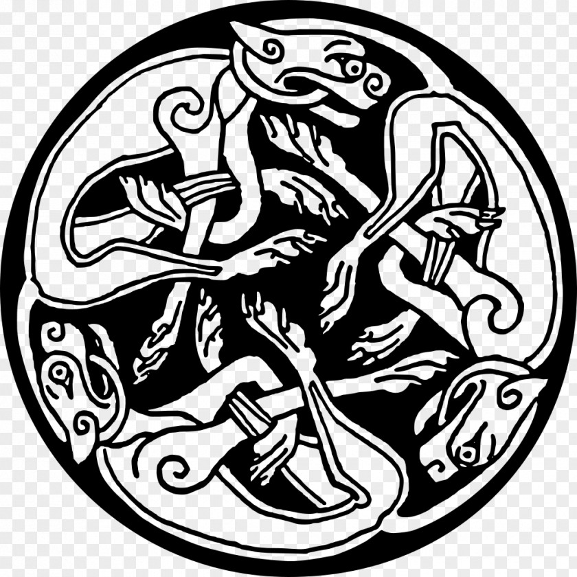 Mythology Celtic Hounds Book Of Kells Knot Celts Art PNG
