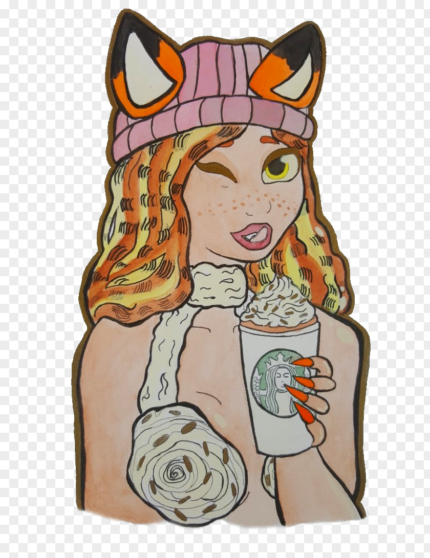 Starbucks Pumpkin Spice Latte Illustration AMINO Drawing Art PNG