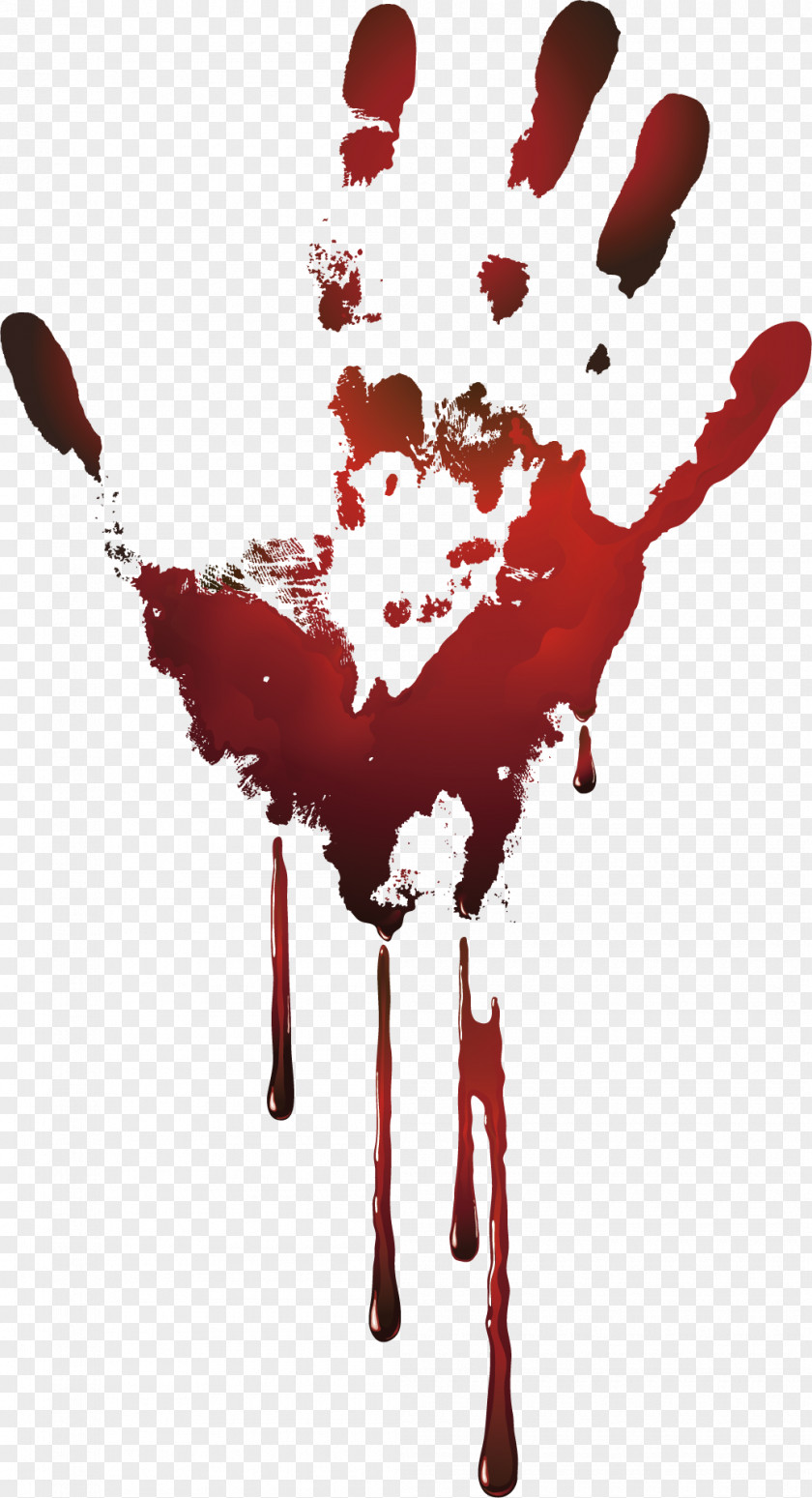 Vector Handprints For Blood Drops Clip Art PNG