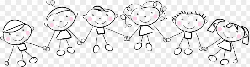 Child Holding Hands Coloring Book Clip Art PNG