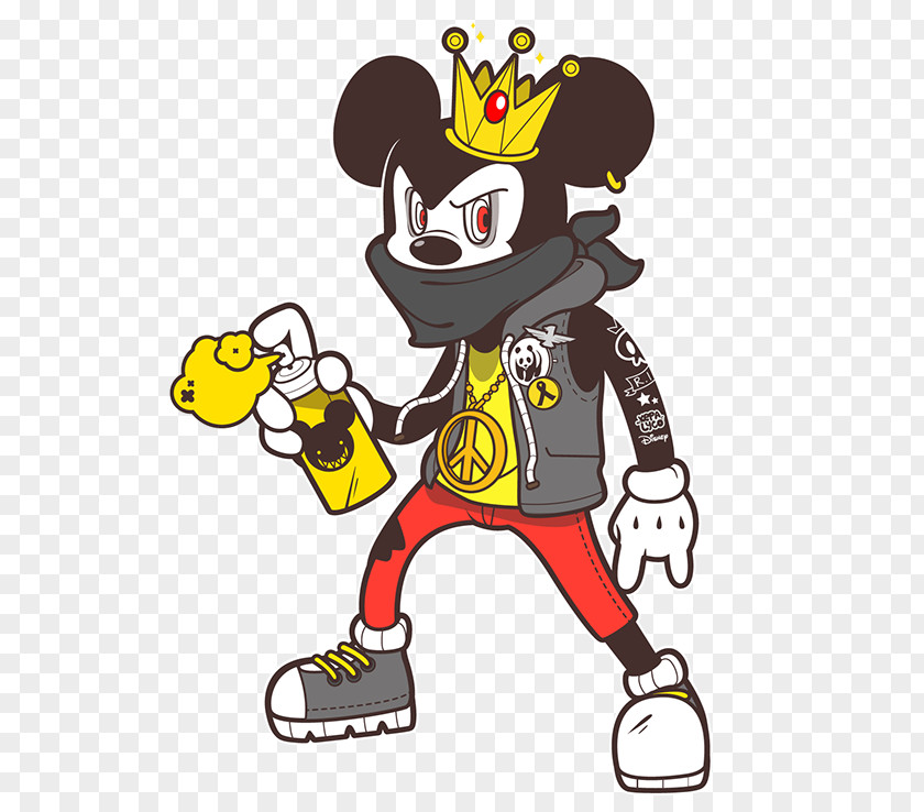 Dark Mickey Mouse Minnie Graffiti Drawing PNG