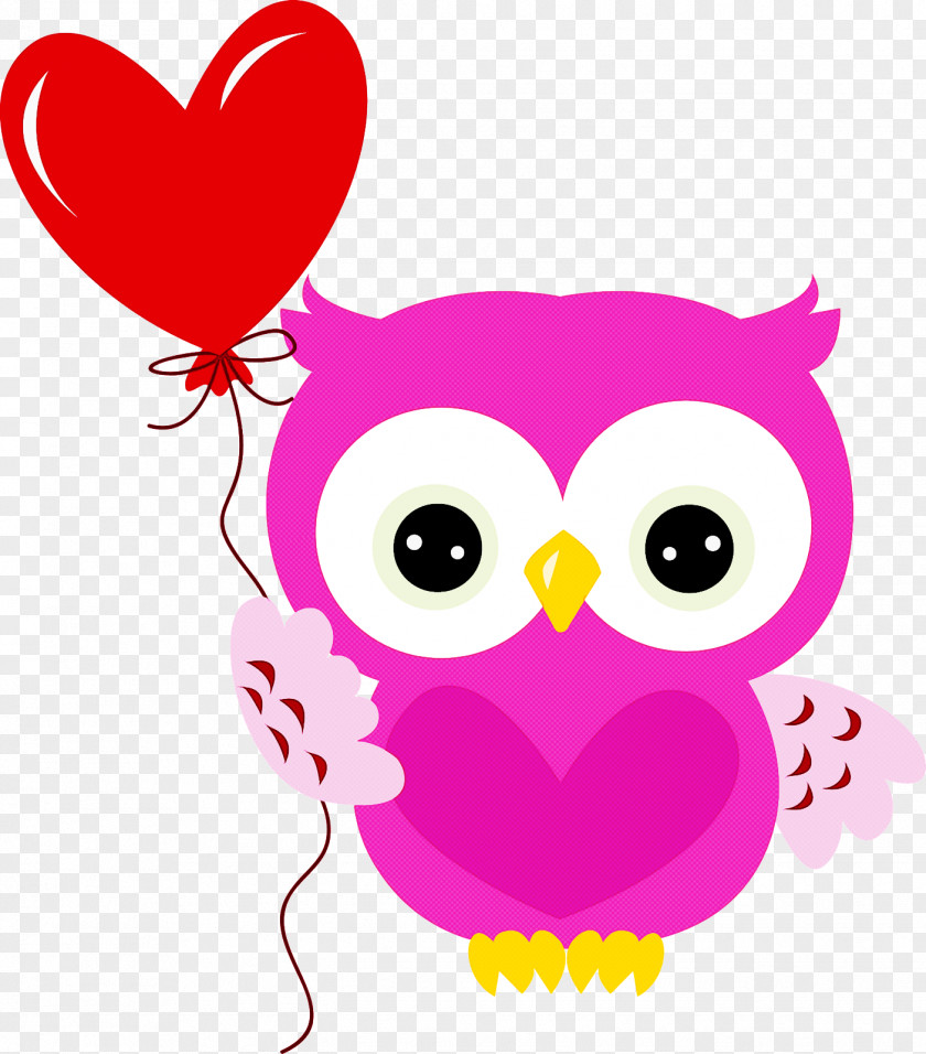 Owl Pink Bird Of Prey Cartoon Purple PNG