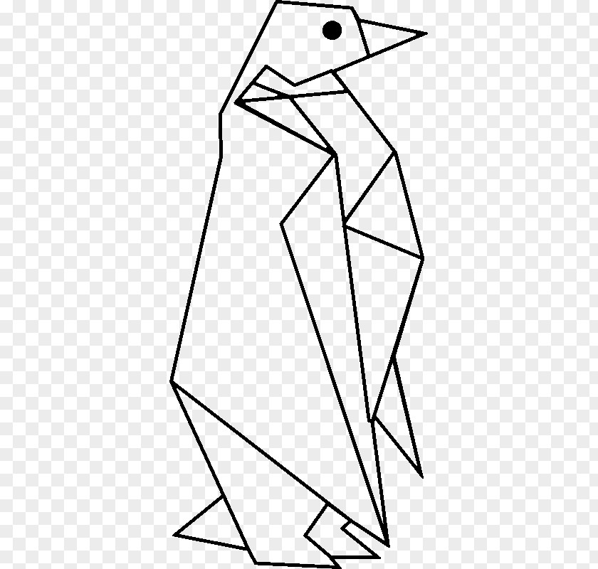 Penguin Origami Geometry Tattoo Paper PNG