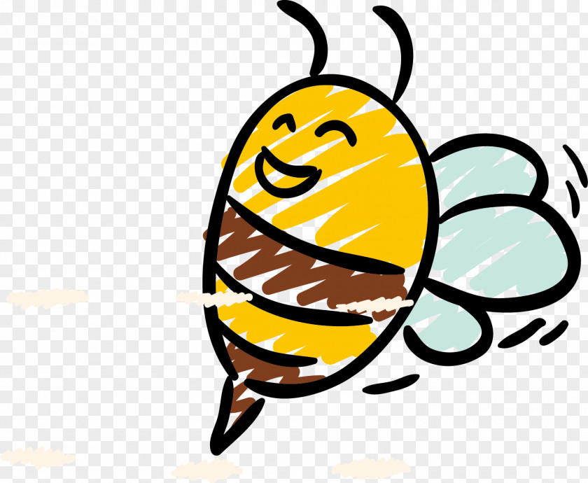 Standing Bees Bee Insect Drawing Euclidean Vector PNG