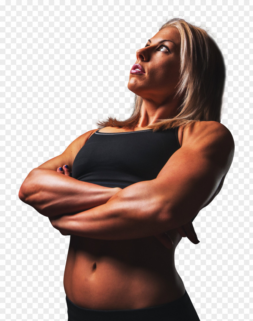 Beautiful Muscular Fit Woman Standing Muscle Bodybuilding Human Body PNG