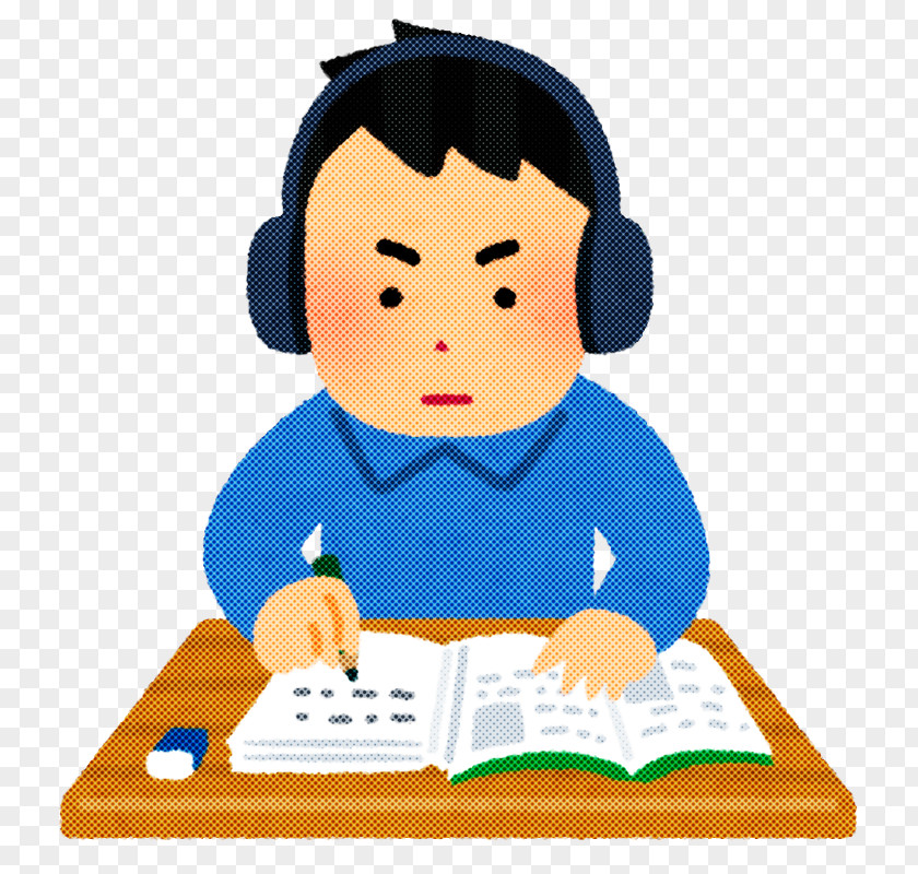 Cartoon Learning Reading Homework PNG