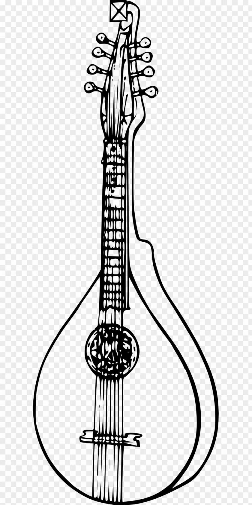 Musical Instruments Plucked String Instrument Black And White Mandolin PNG