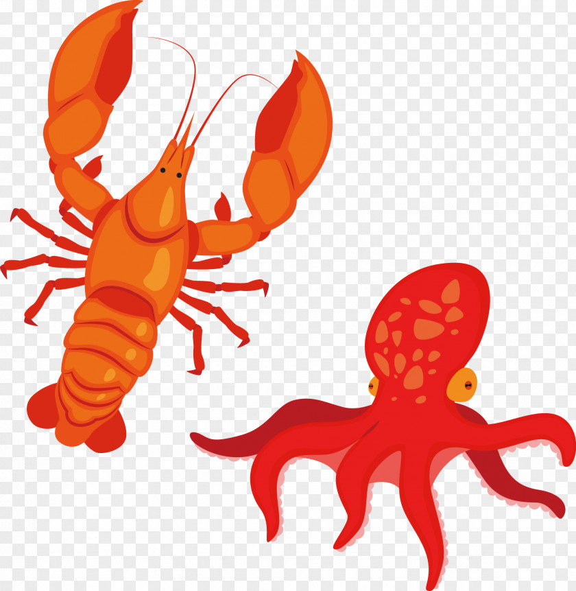Spicy Lobster Seafood Cartoon PNG