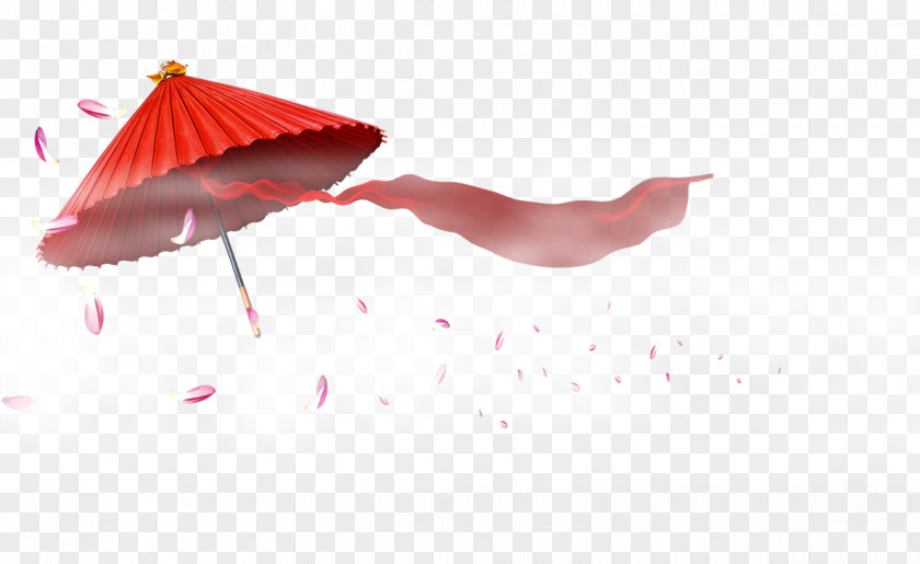 Red Umbrella Paper Chinoiserie Poster PNG