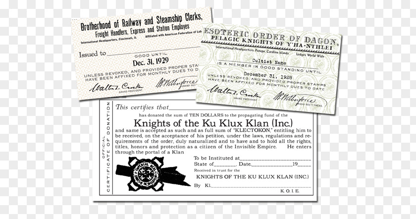 Supermarket Membership Card Document H. P. Lovecraft Historical Society Miskatonic Loyalty Program PNG