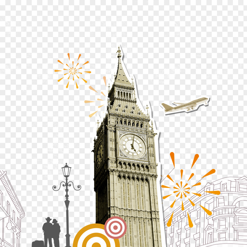 British Tourist Big Ben London Illustration PNG