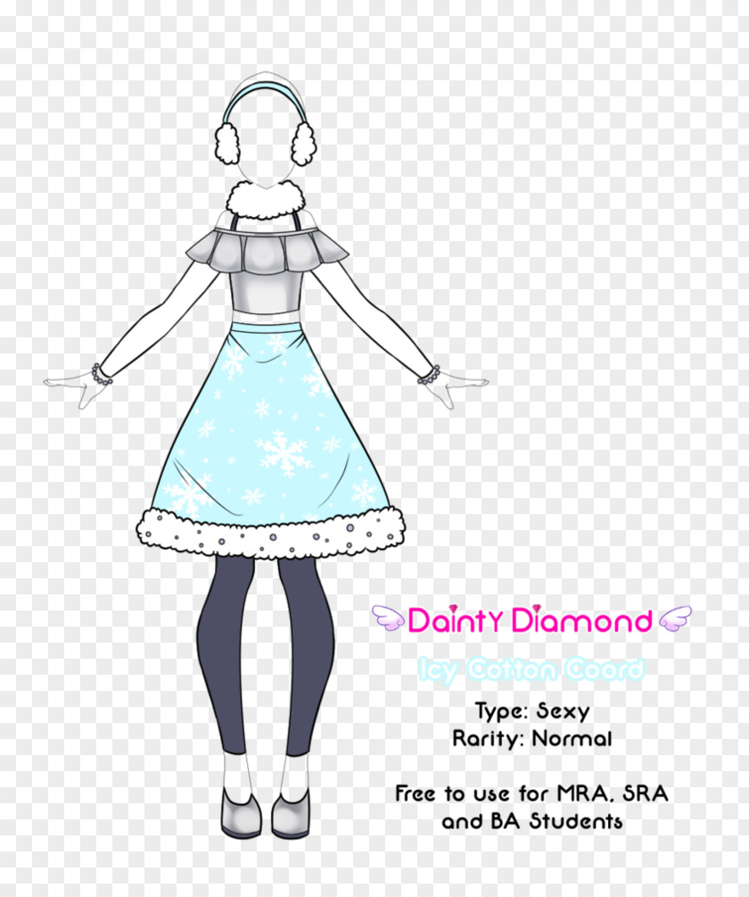 Icy Moon Gown Cartoon Drawing PNG