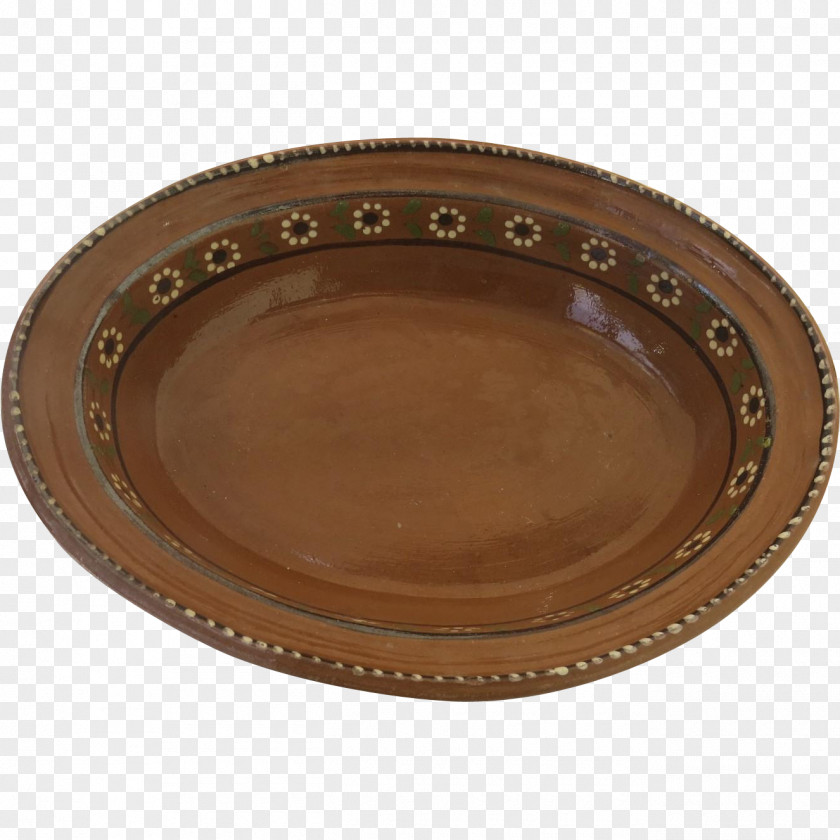 Pottery Platter Copper Tableware Oval PNG