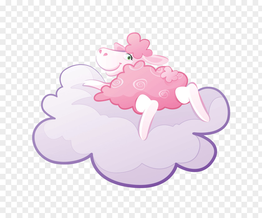 Watercolor Blue Sky Clouds Sea Cartoon Character Pink M Fiction PNG