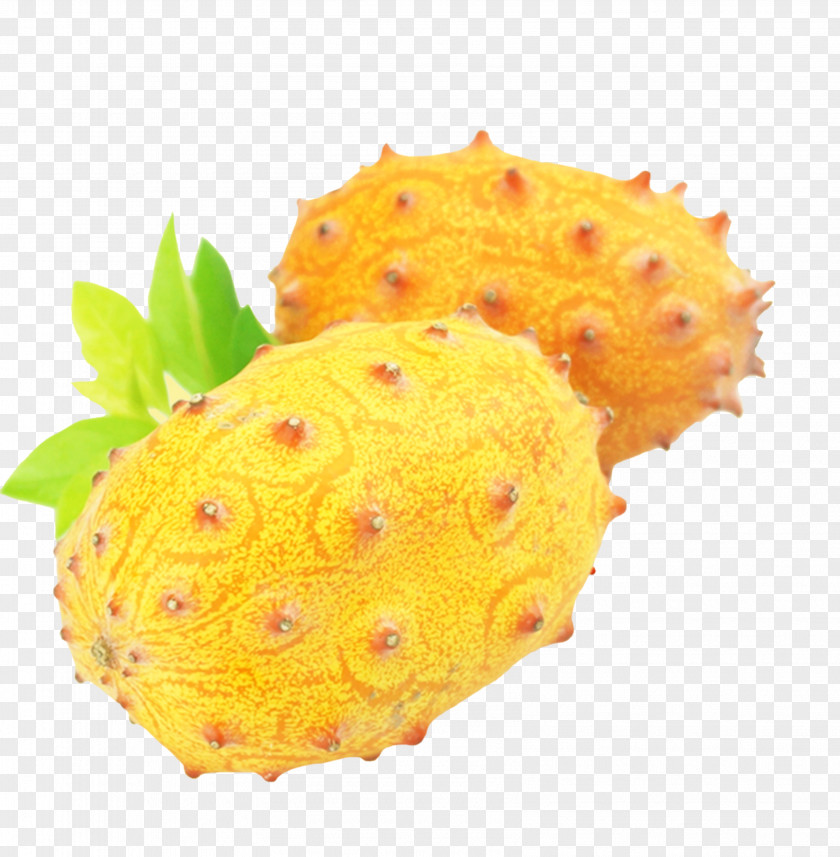 A Happy Horned Melon Cucumber Fruit PNG