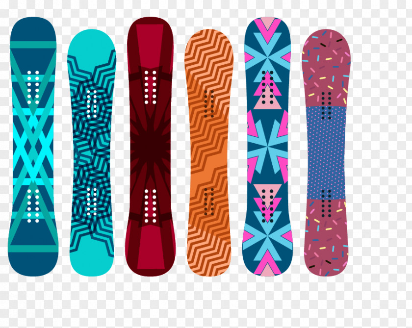 Color Geometric Patterns Snowboard Skiing Winter Sport PNG