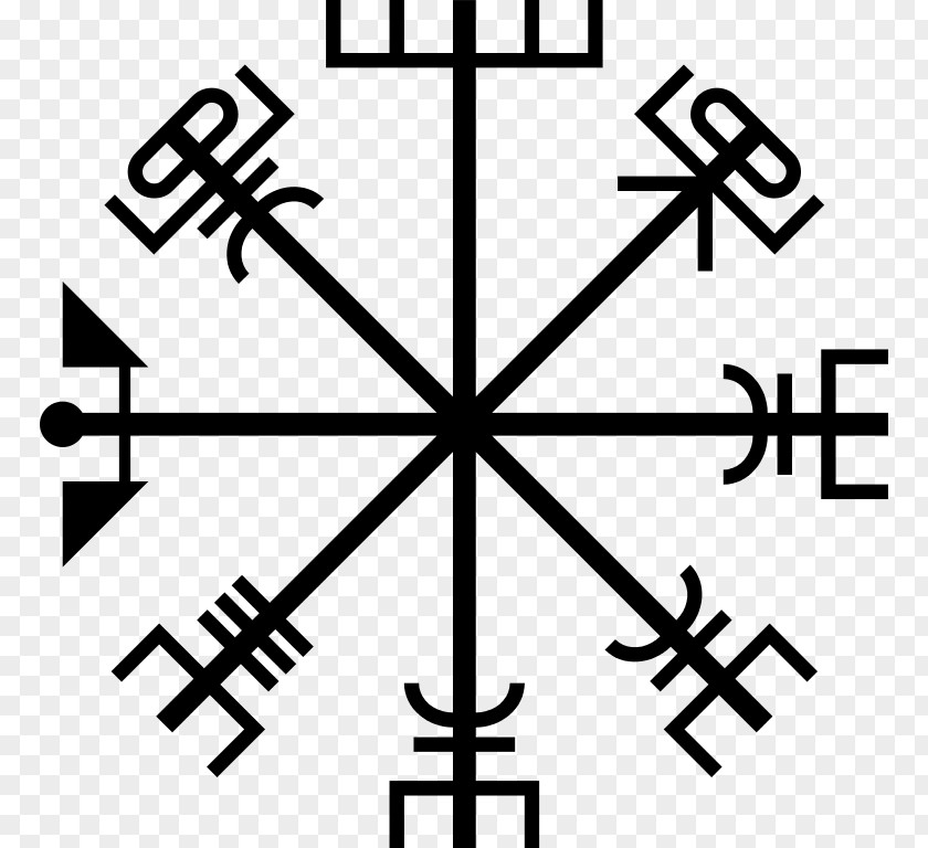 Compass Vegvísir Viking Age Runes PNG
