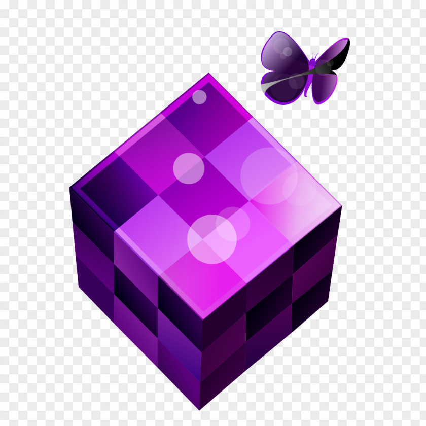 Purple Creative Cube Rubiks PNG