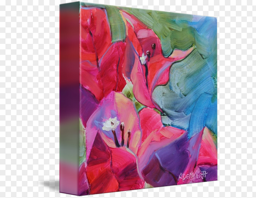 Bougainvillea Acrylic Paint Painting Modern Art PNG